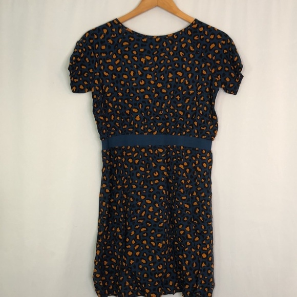 Old Navy Dress Girls Size 12 Blue Short Sleeve Animal Cheetah Print - Picture 7 of 11